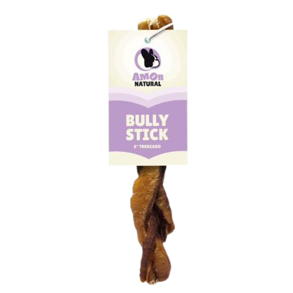 Amor Natural Bully Stick Trenzado Snack Natural Para Perros 2 Opciones