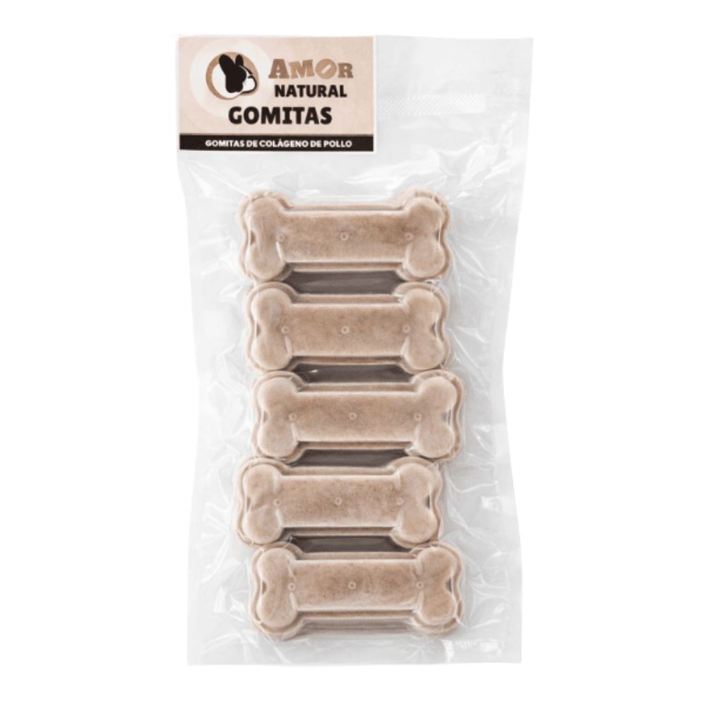 Amor Natural Gomitas De Colágeno De Pollo Para Perros Y Gatos 5Und