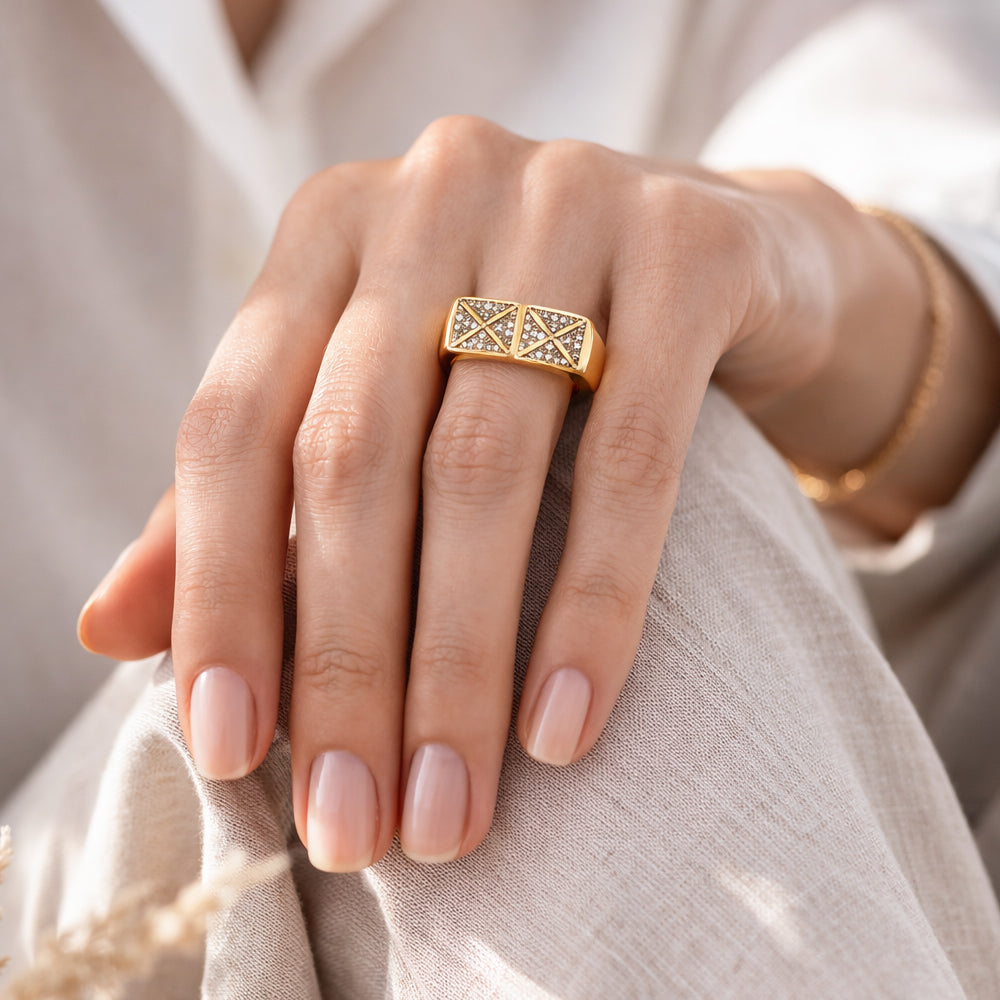 H&Co Anillo Ajustable Para Damas Fortaleza