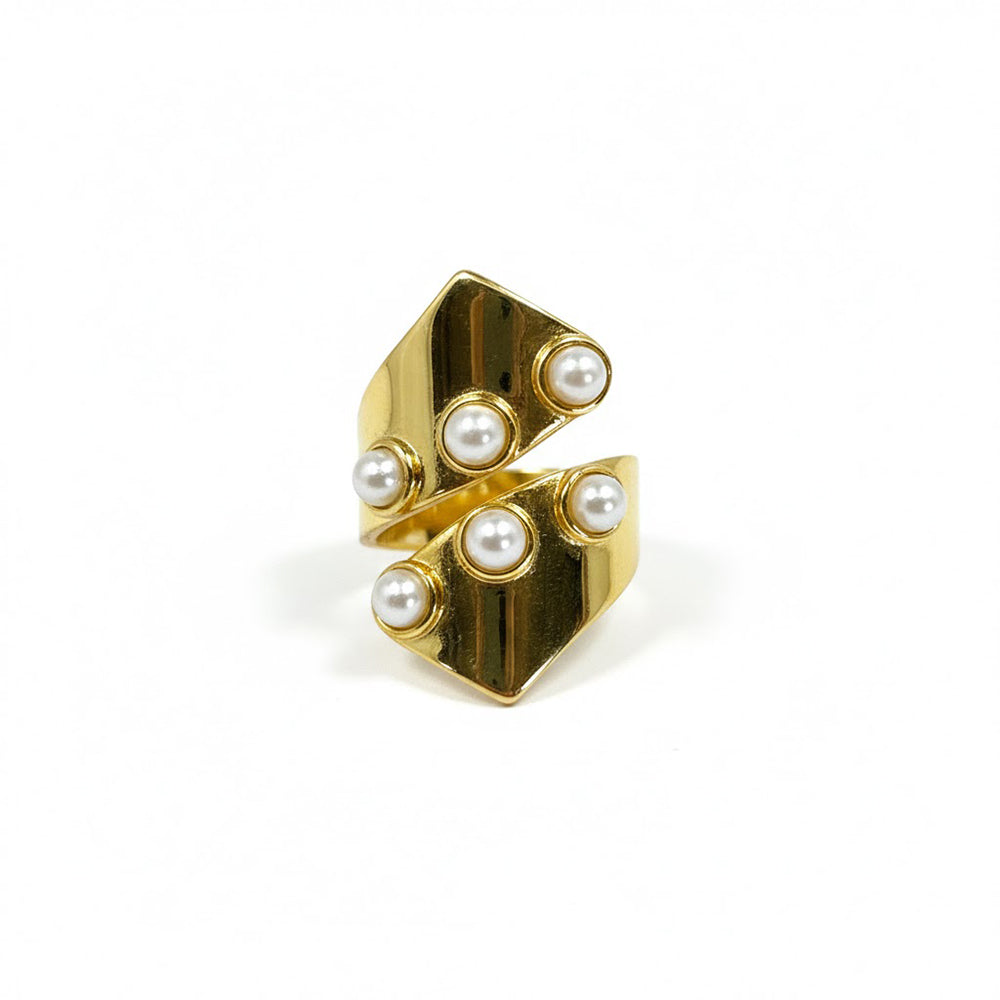 H&Co Anillo Ajustable Para Damas Perlas De Arrecife