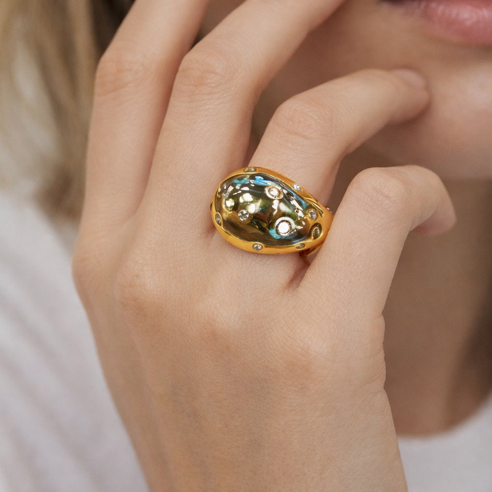 H&Co Anillo Ajustable Para Damas Gota Cósmica