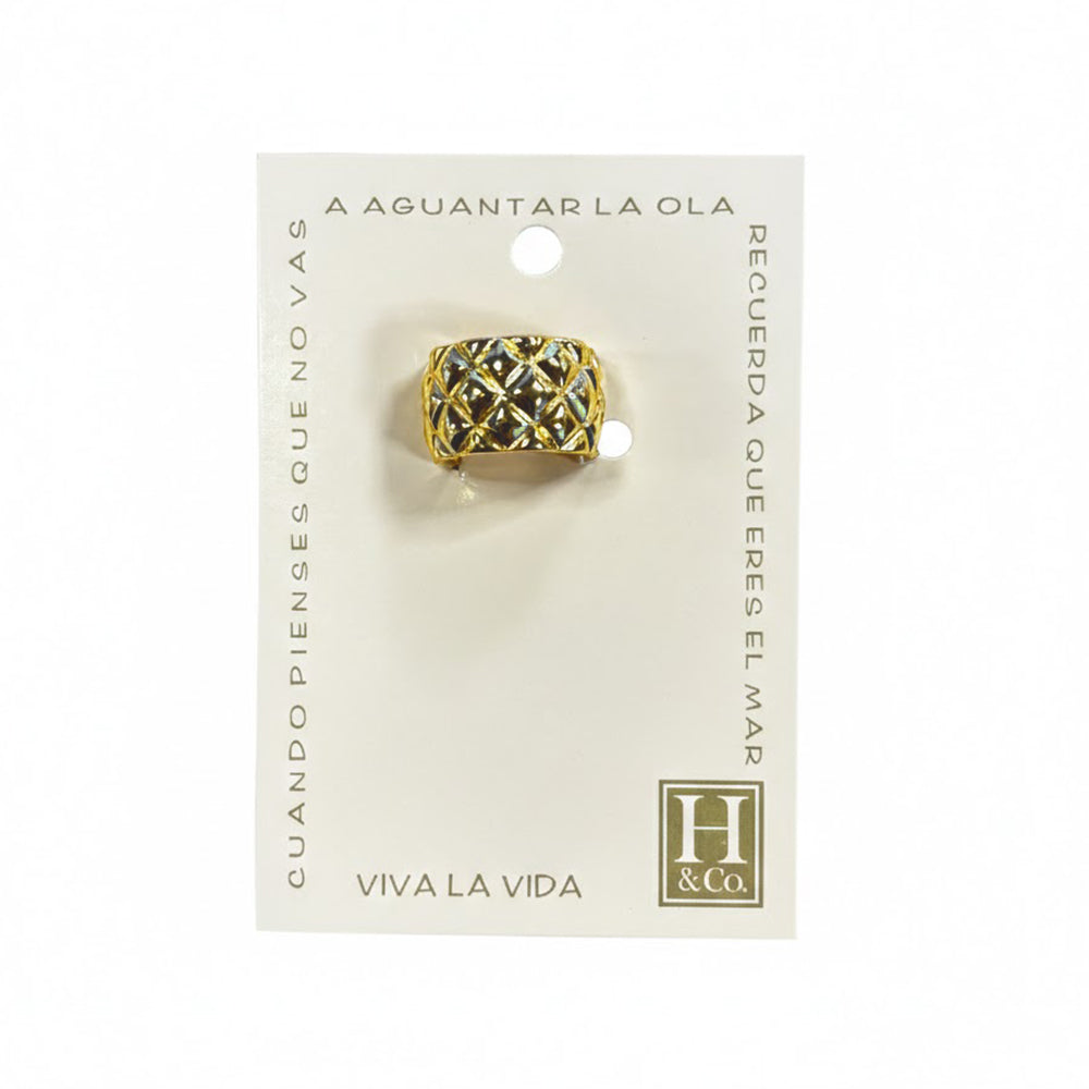 H&Co Anillo Ajustable Para Damas Prisma