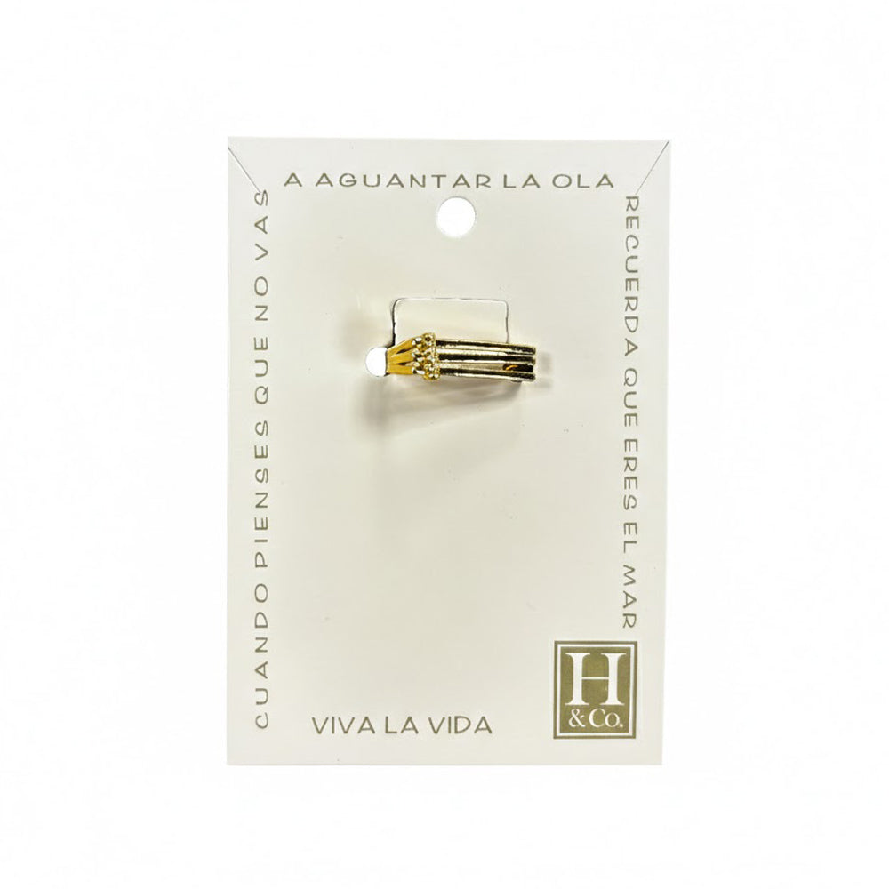 H&Co Anillo Ajustable Para Damas Calma Marítima