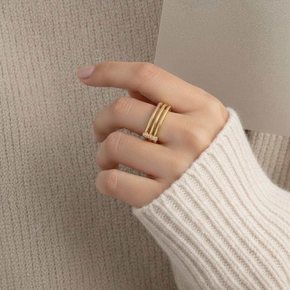 H&Co Anillo Ajustable Para Damas Calma Marítima