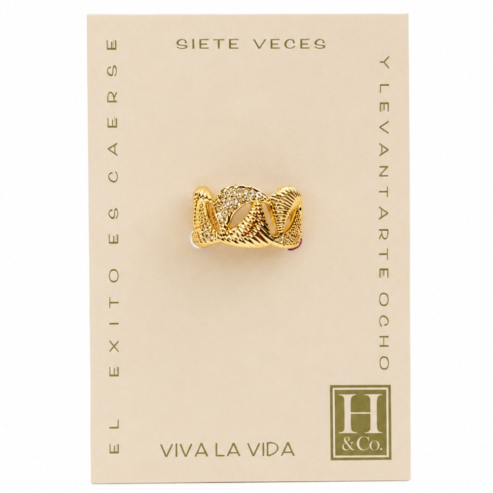 H&Co Anillo Ajustable Para Damas Enlace Infinito