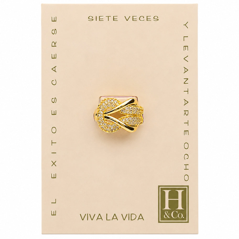 H&Co Anillo Ajustable Para Damas Gota de Luz