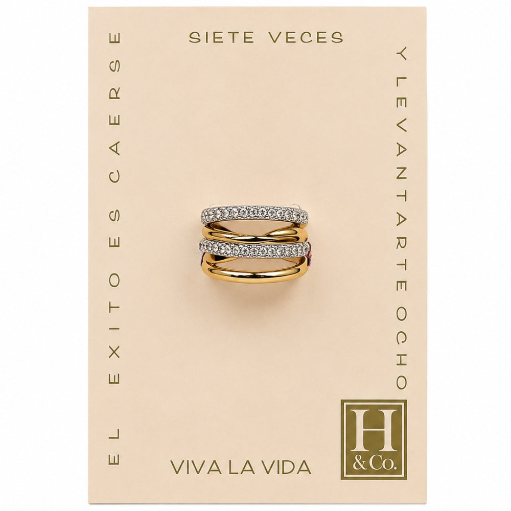 H&Co Anillo Ajustable Para Damas Eternity