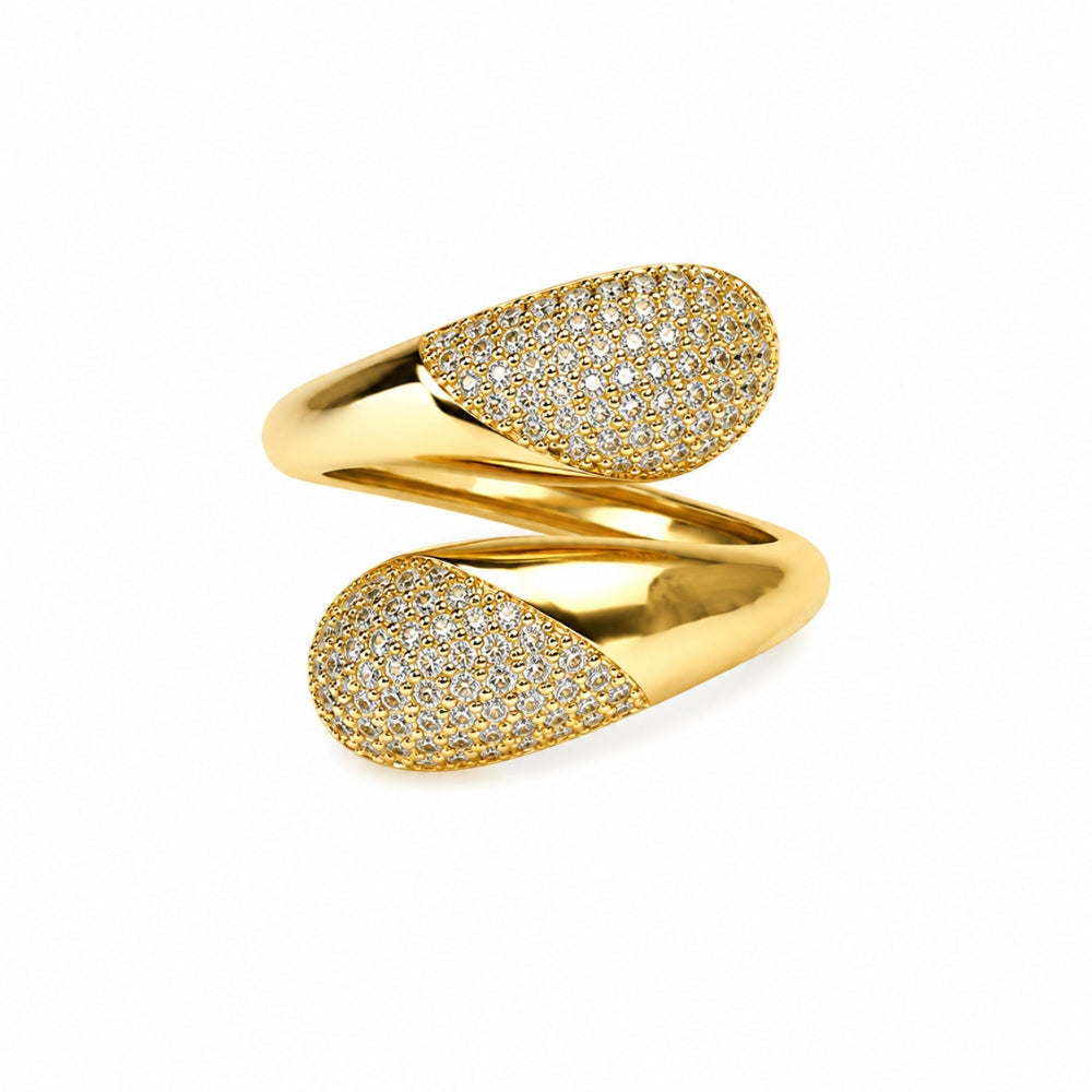H&Co Anillo Ajustable Para Damas Doble Destello