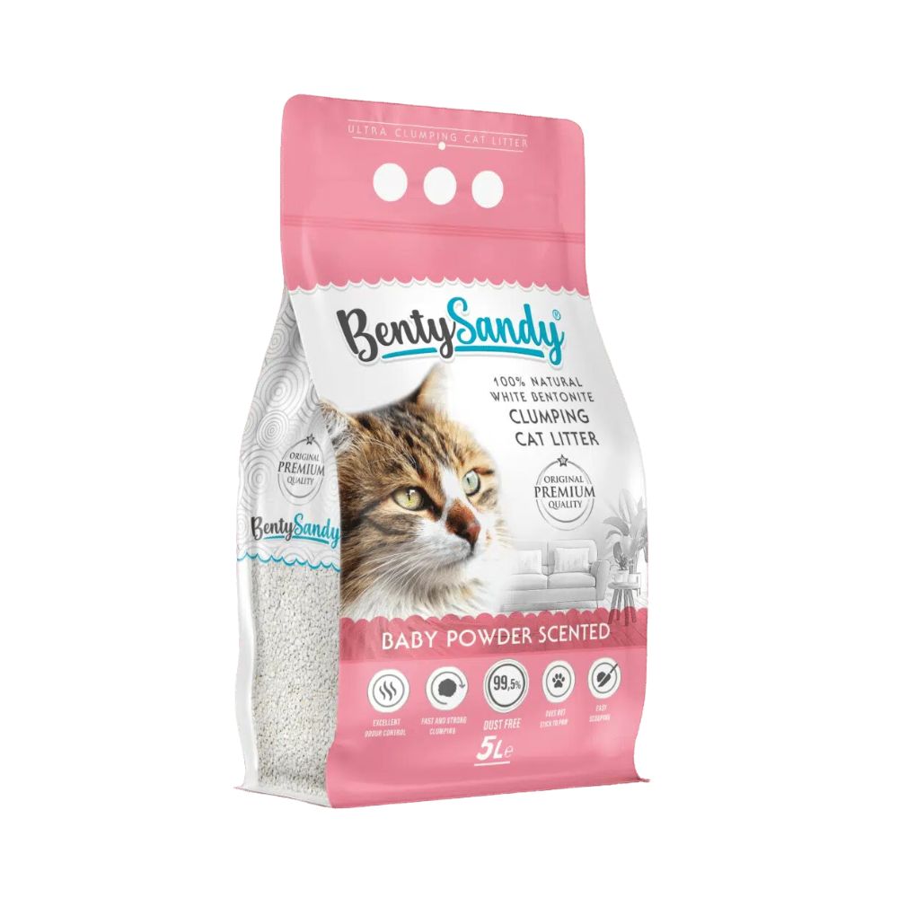 Arena Para Gatos Benty Sandy Ultra Absorbente Con Aroma Bebé 4.35kg