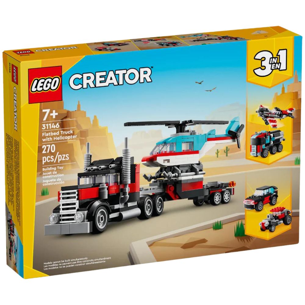 Lego Flatbed Truck with Helicopter 270 Piezas