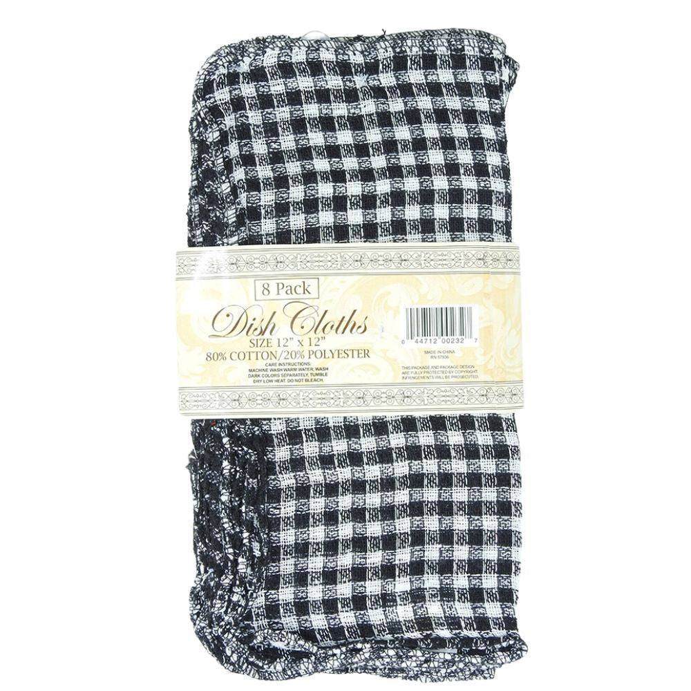 Paños De Cocina 80% Algodón 20% Polyester 8 Pack Negro