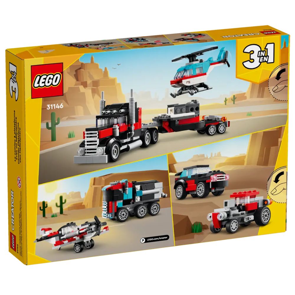 Lego Flatbed Truck with Helicopter 270 Piezas