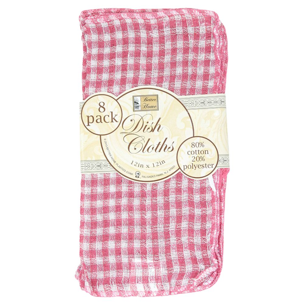 Paños De Cocina 80% Algodón 20% Polyester 8 Pack Rojo