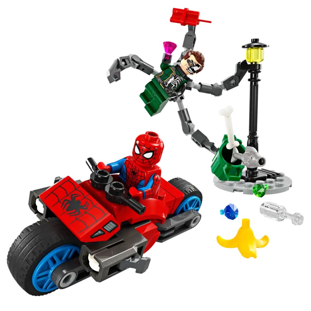 Lego Motorcycle Chase: Spider-Man vs. Doc Ock 77 Piezas