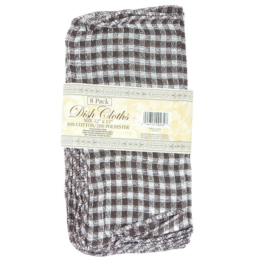 Paños De Cocina 80% Algodón 20% Polyester 8 Pack Marron