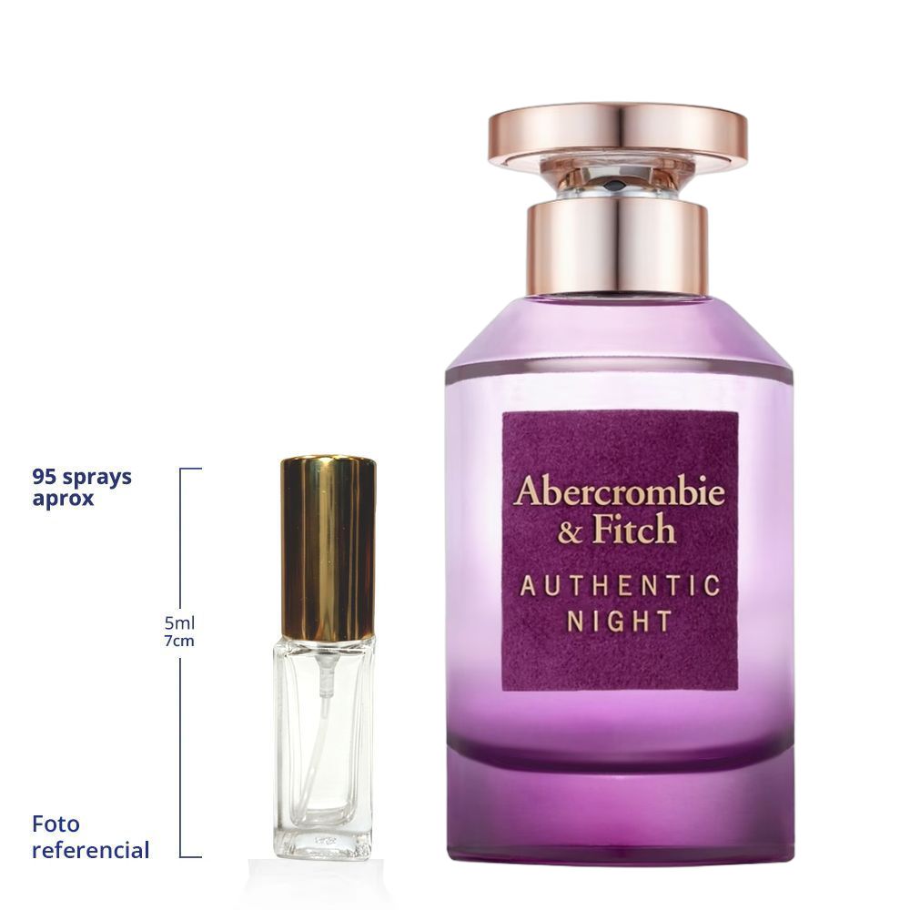 Abercrombie & Fitch Authentic Night Decant Travel Size Eau Parfum For Woman