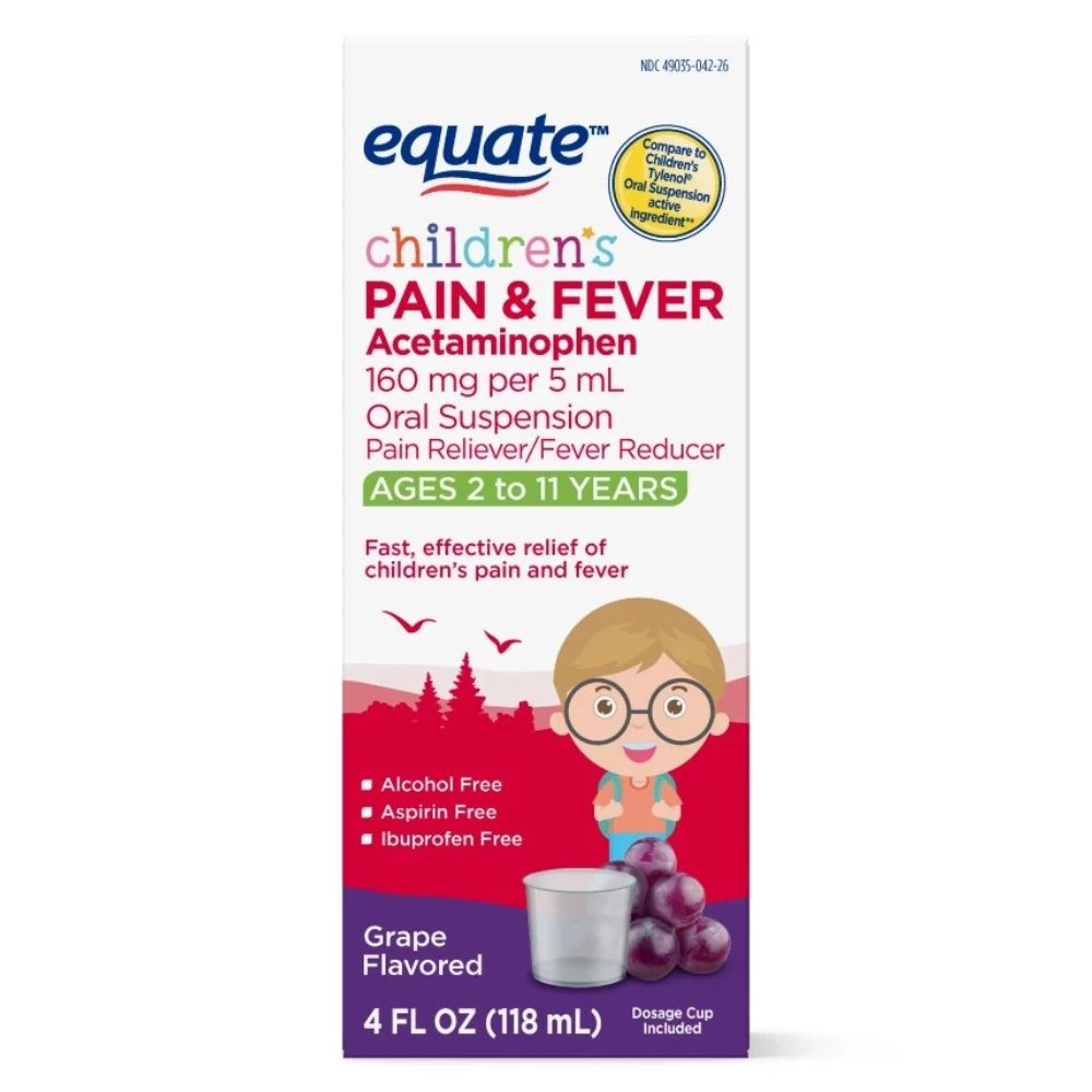 Acetaminofen Equate Childrens Oral Suspension 2-11 Years Grape 59ml