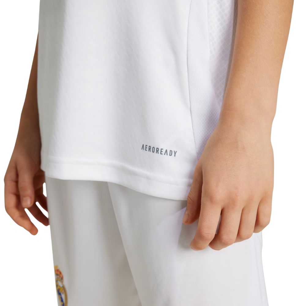 Adidas Camiseta Uniforme Local Real Madrid 24/25 White Para Niños
