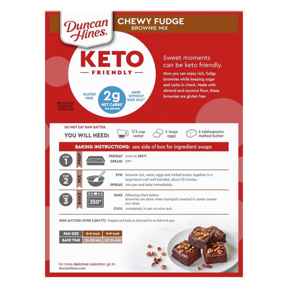 Duncan Hines Keto Friendly Chewy Fudge Brownie Mix 283.5g