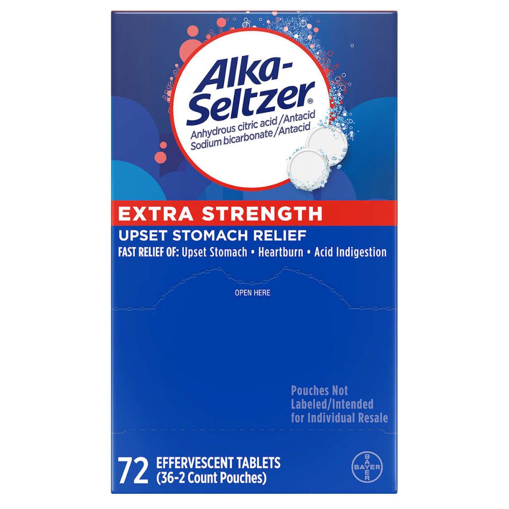 Alka Seltzer Extra Strength 72 Unidades Tabletas Efervescentes