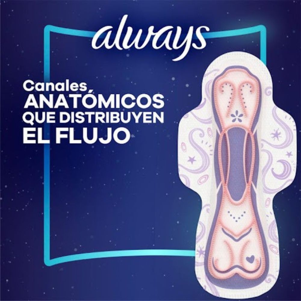 Always Toallas Nocturna Extra Largas Flujo Super Abundante 22 Und