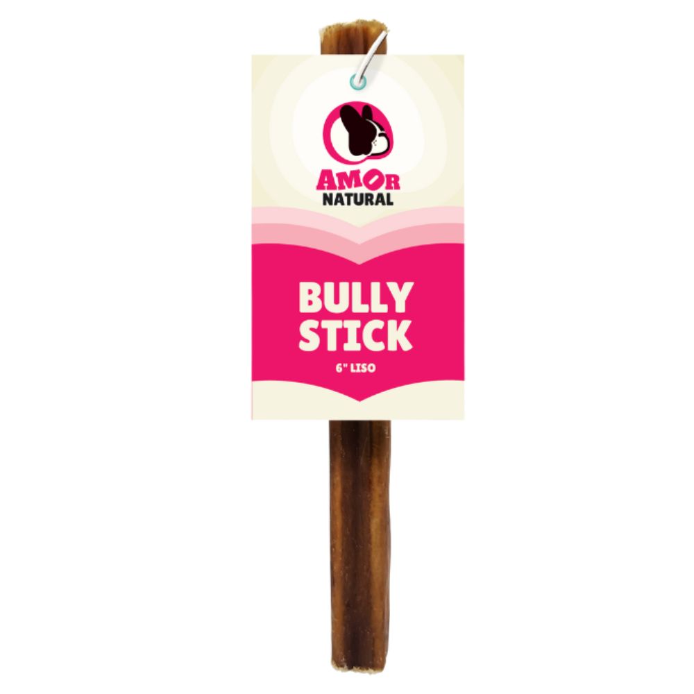 Amor Natural Bully Stick Liso Snack Natural Para Perros 6"