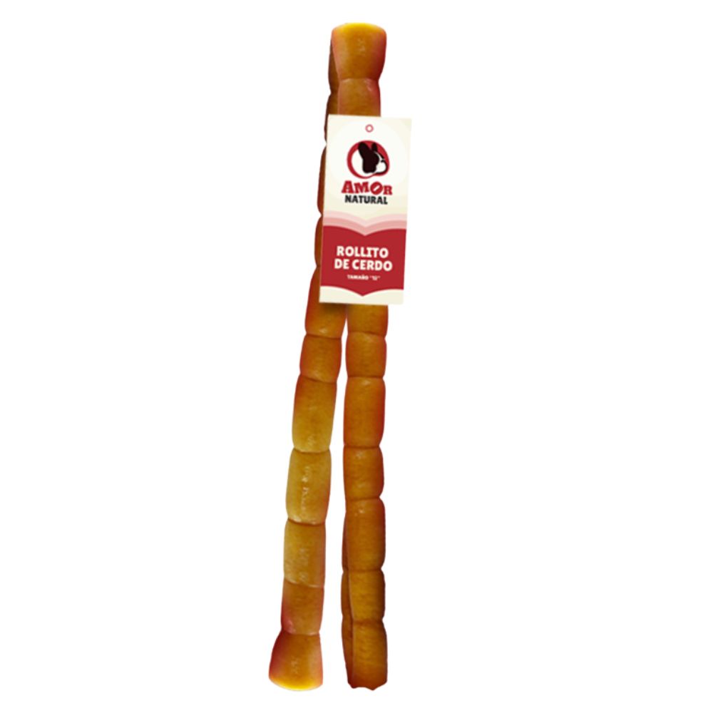 Amor Natural Rollitos de Cerdo Snack Natural Para Perros Grandes 12"