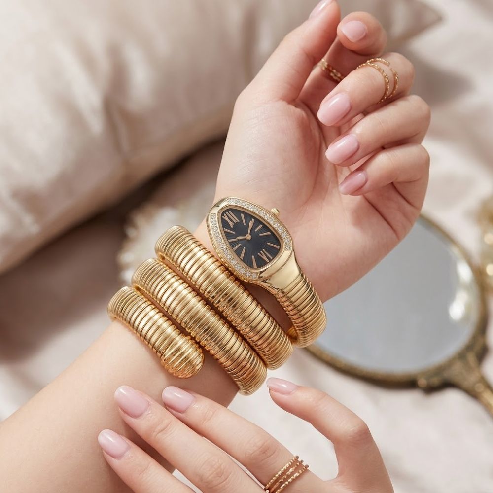 Jones New York Reloj Pulsera Gold Snake Para Damas