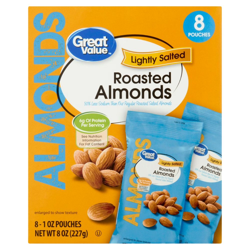 Great Value Roested Almonds Ligthy Salted 8 Und
