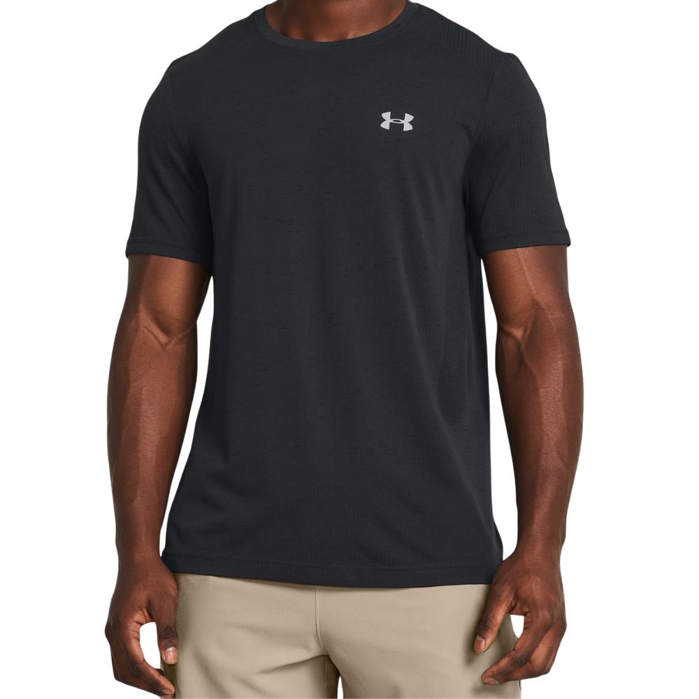 Under Armour Franela Manga Corta Para Caballeros Vanish Seamless SS Black / Mod Gray