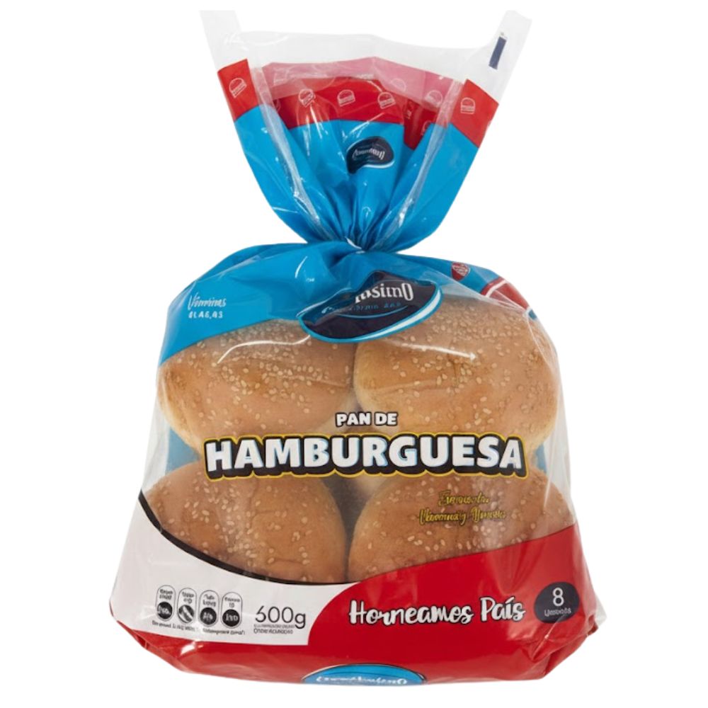 Crustissimo Pan De Hambuguesa 8 Und 600gr