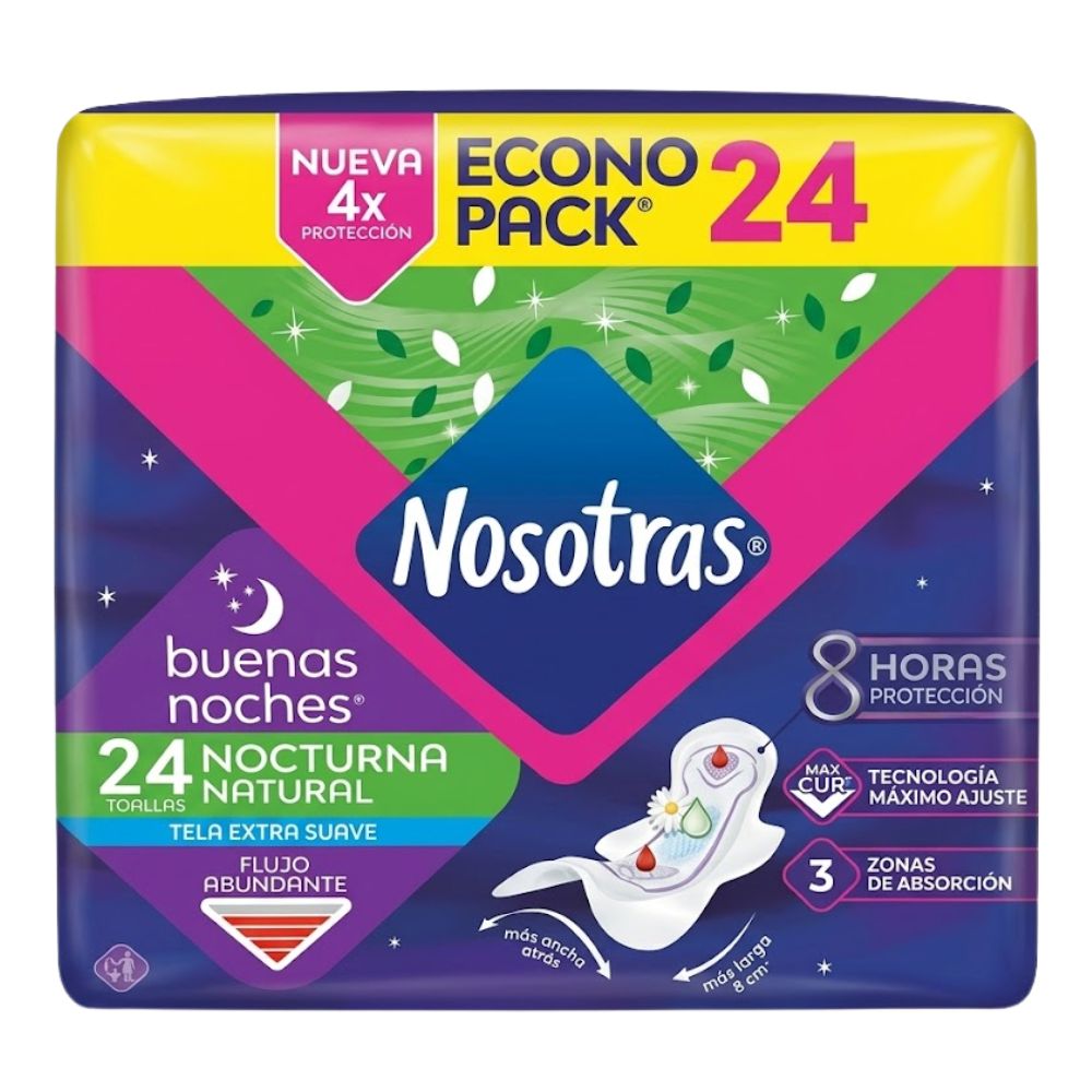 Nosotras Toallas Buenas Noches Tela 24 Und