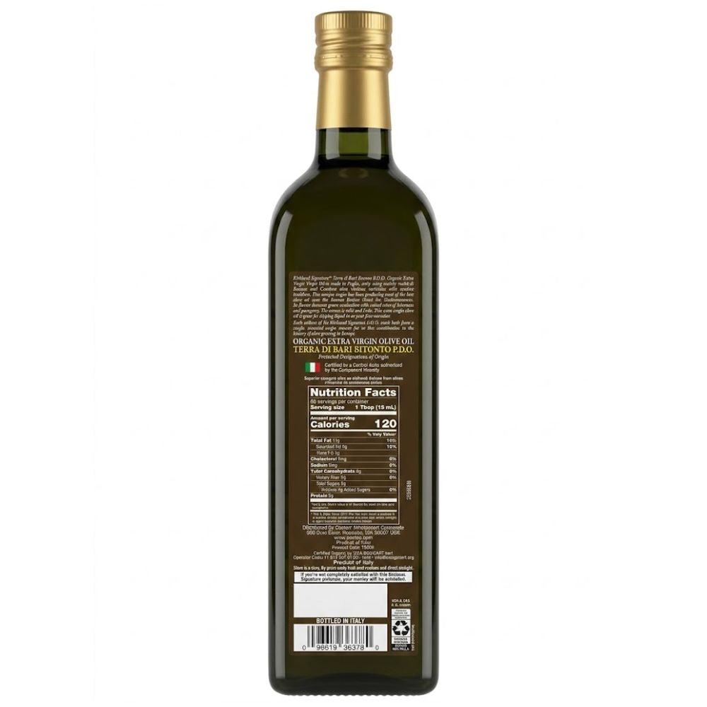 Kirkland Aceite de Oliva Organic Extra Virgin Terra Di Bari Bitonto 1L
