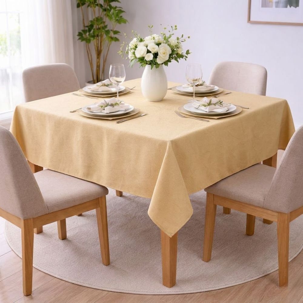 Mantel Rectangular Damask Dug Color Golden Sand Sodahl 140 x 270 cm