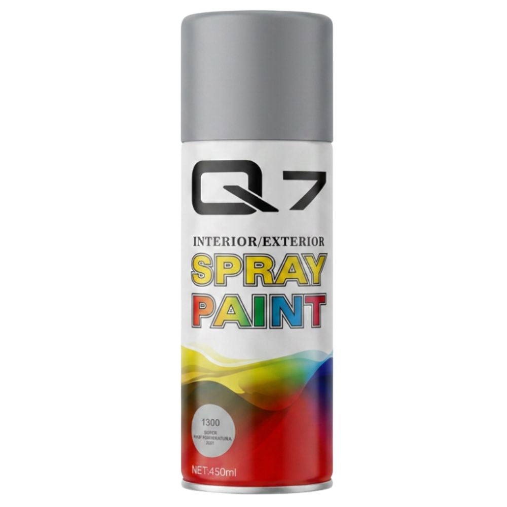 Q7 Pintura en Aerosol Spray Paint 1300 Gris Plata Alta Temperatura 450ml