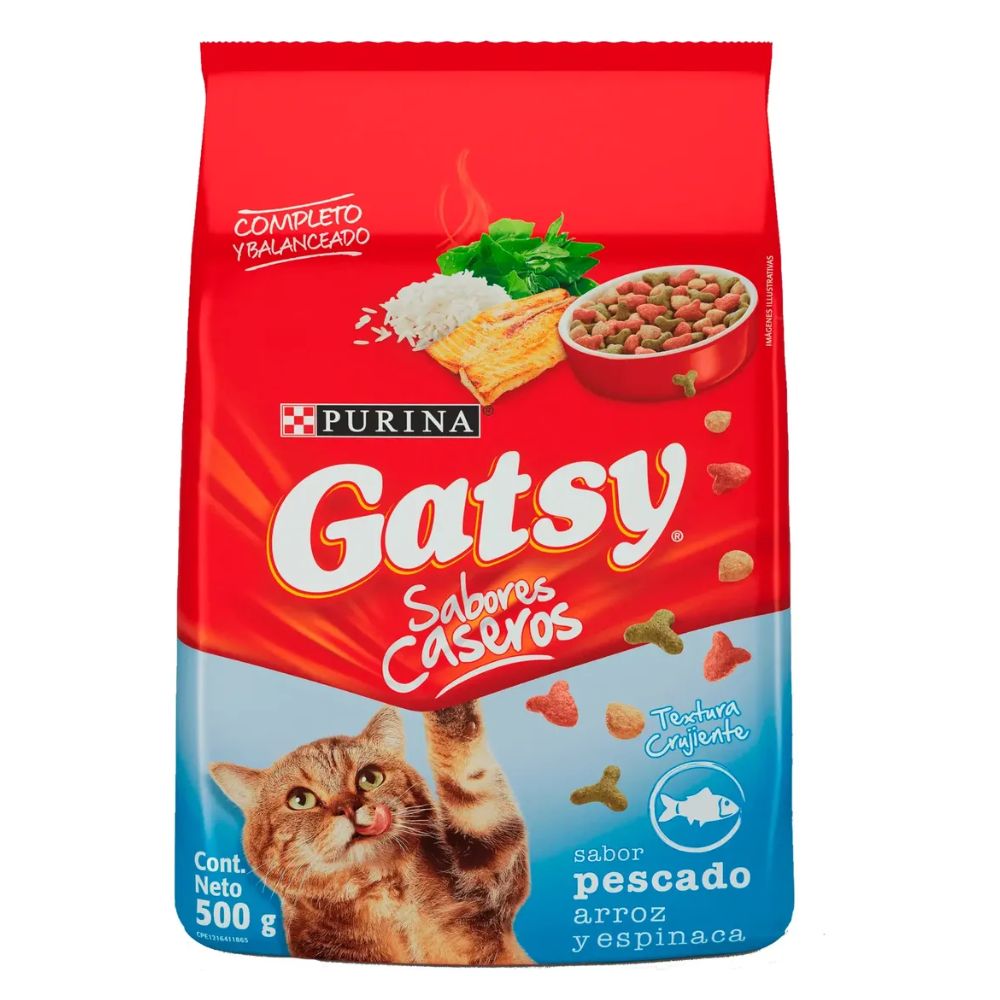 Purina Gatsy sabor Pescado Arroz y Espinaca 500g