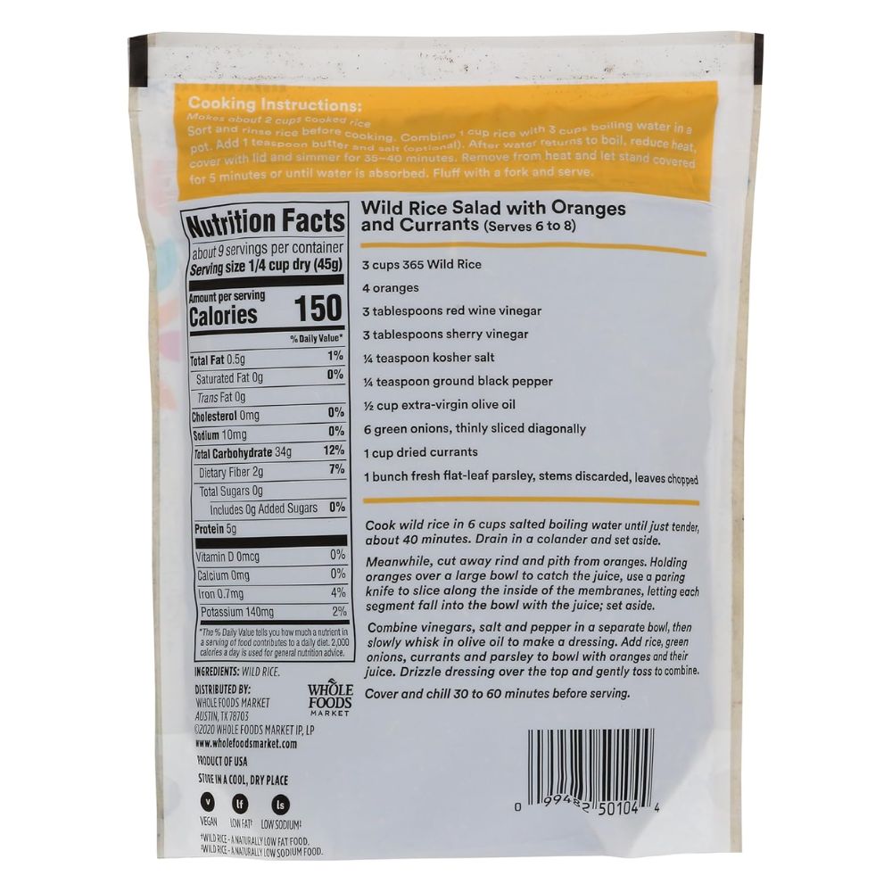 365 Whole Foods Market Wild Rice 397g