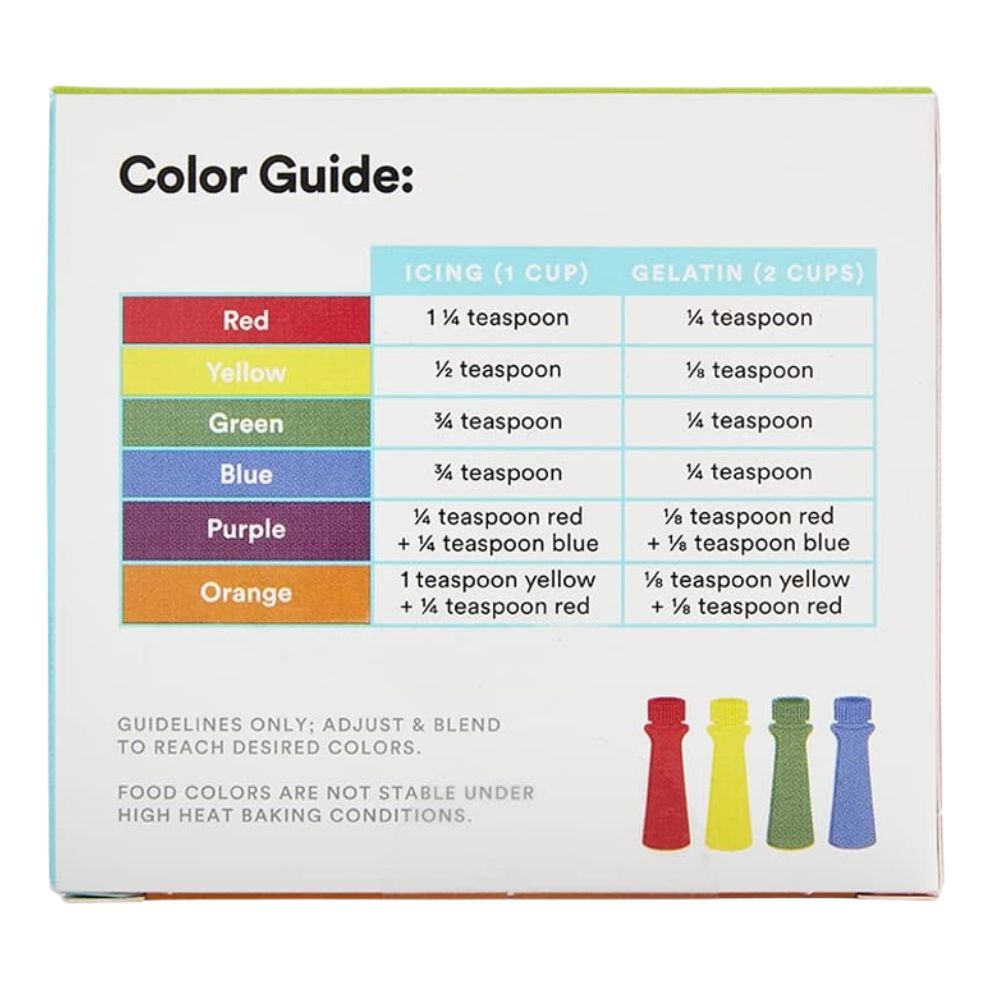 365 Whole Food Market Food Coloring 4 Bottles 9ml c/u
