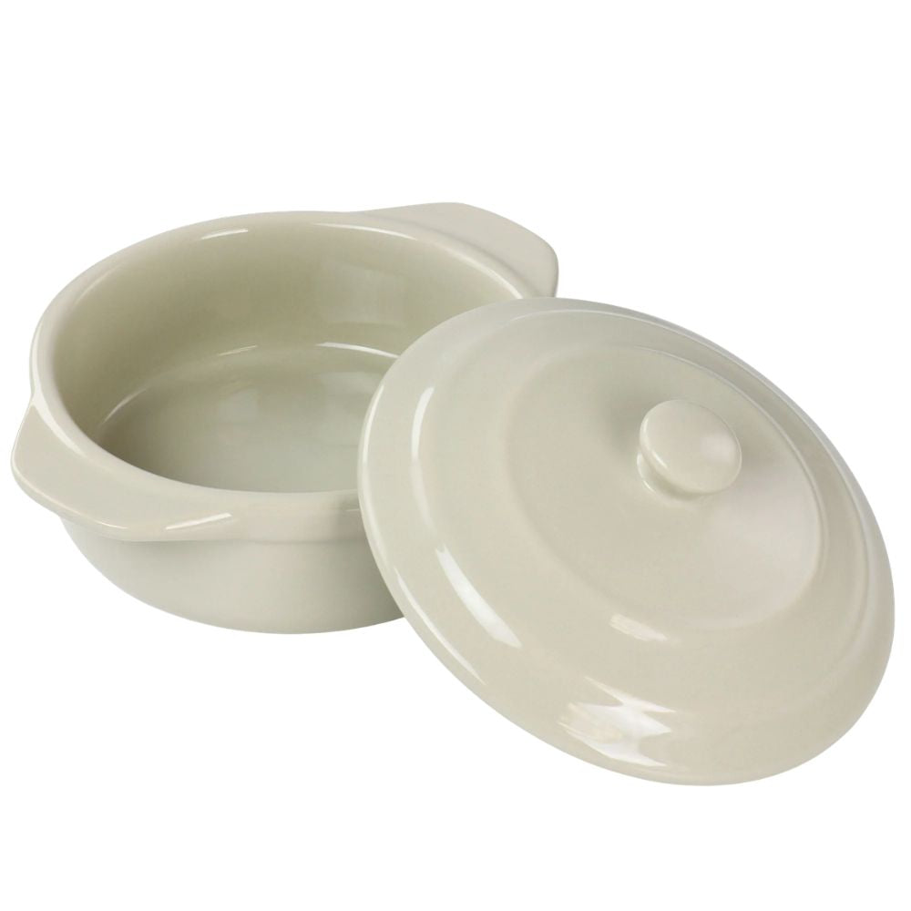 Martha Stewart Stoneware Caserola With Lid Color Beige 12.7 cm