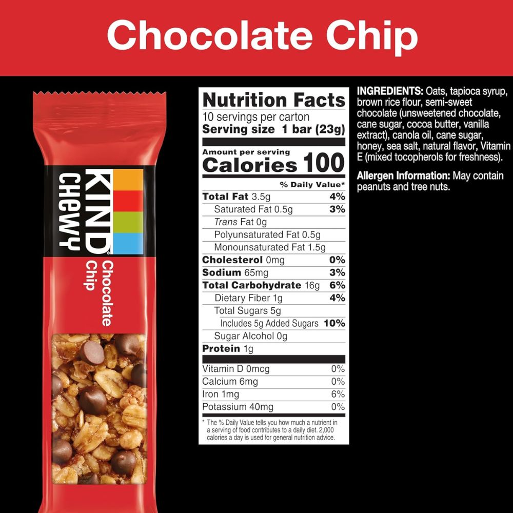 Kind Chewy Barra Chocolate Chip 23g