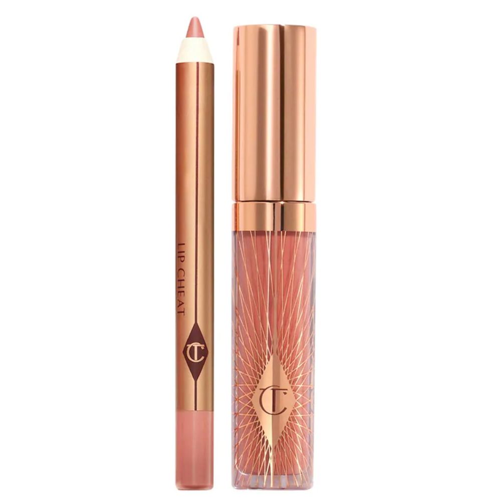 Charlotte Tilbury Pillow Talk Original Glossy Lip Kit Mini Pillow Lip Cheat + Mini Collagen Lip Bath