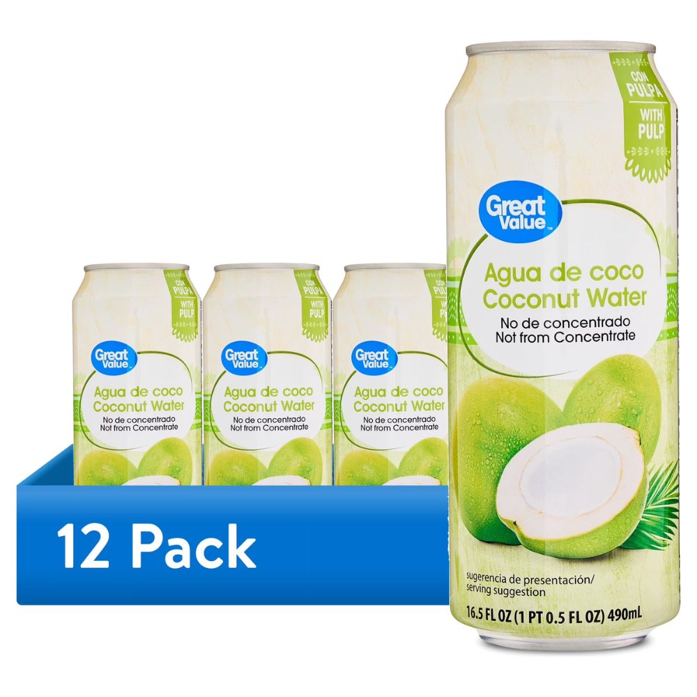 Great Value Agua De Coco Pack 12 Und