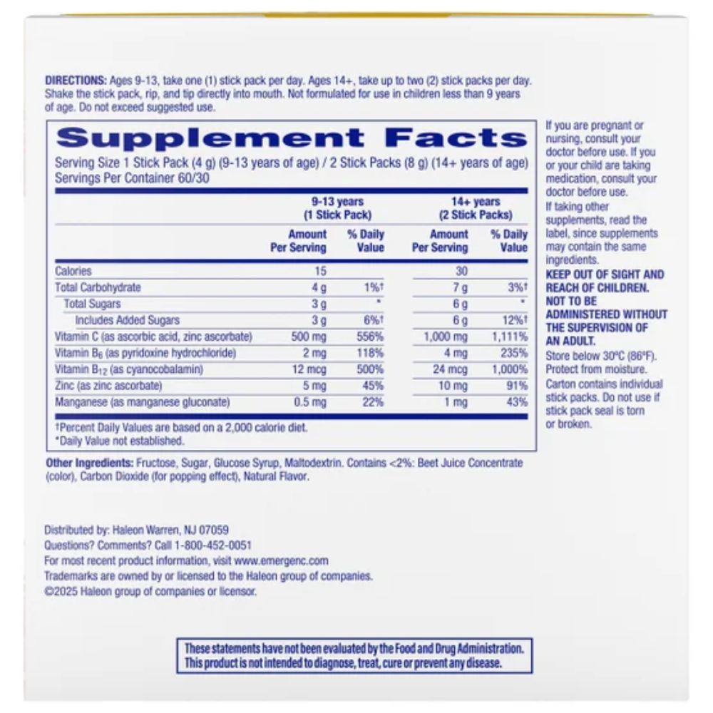 Emergen C Crystals 500mg Vitamin C On The Go Packet 4g 60 Und