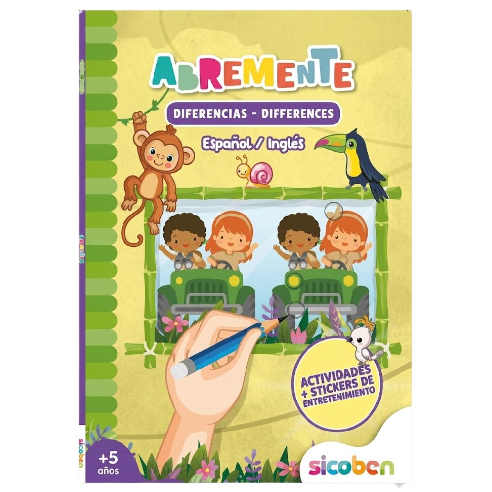 Libro De Actividades Abremente Diferencias Español-Ingles Con Stickers