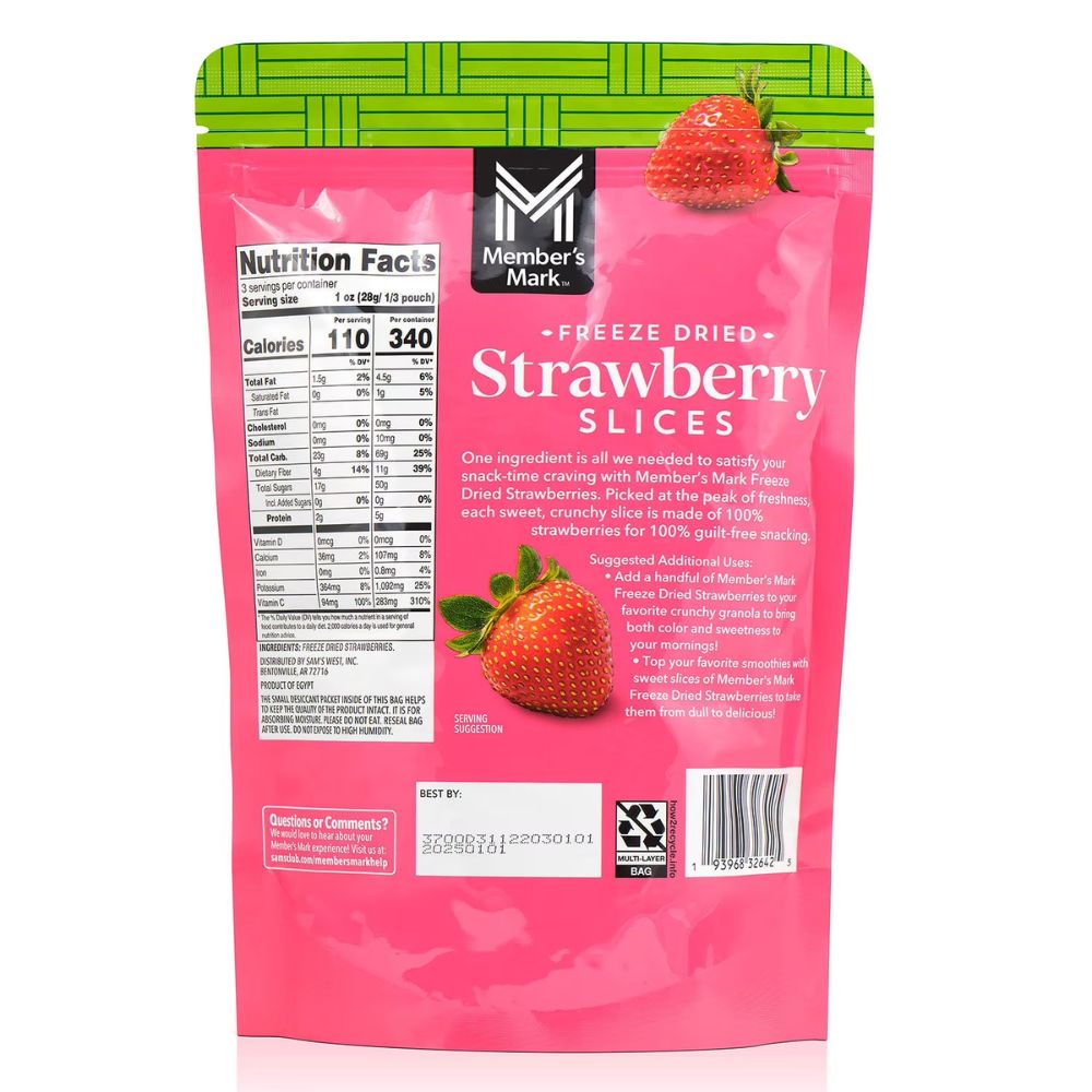 Member's Mark Strawberry Slices Freeze Dried 84g