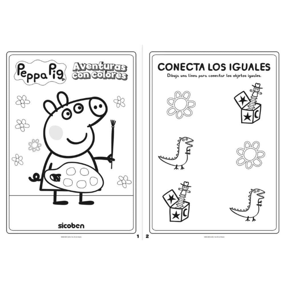 Peppa Pig Aventuras Con Colores Libro Para Colorear