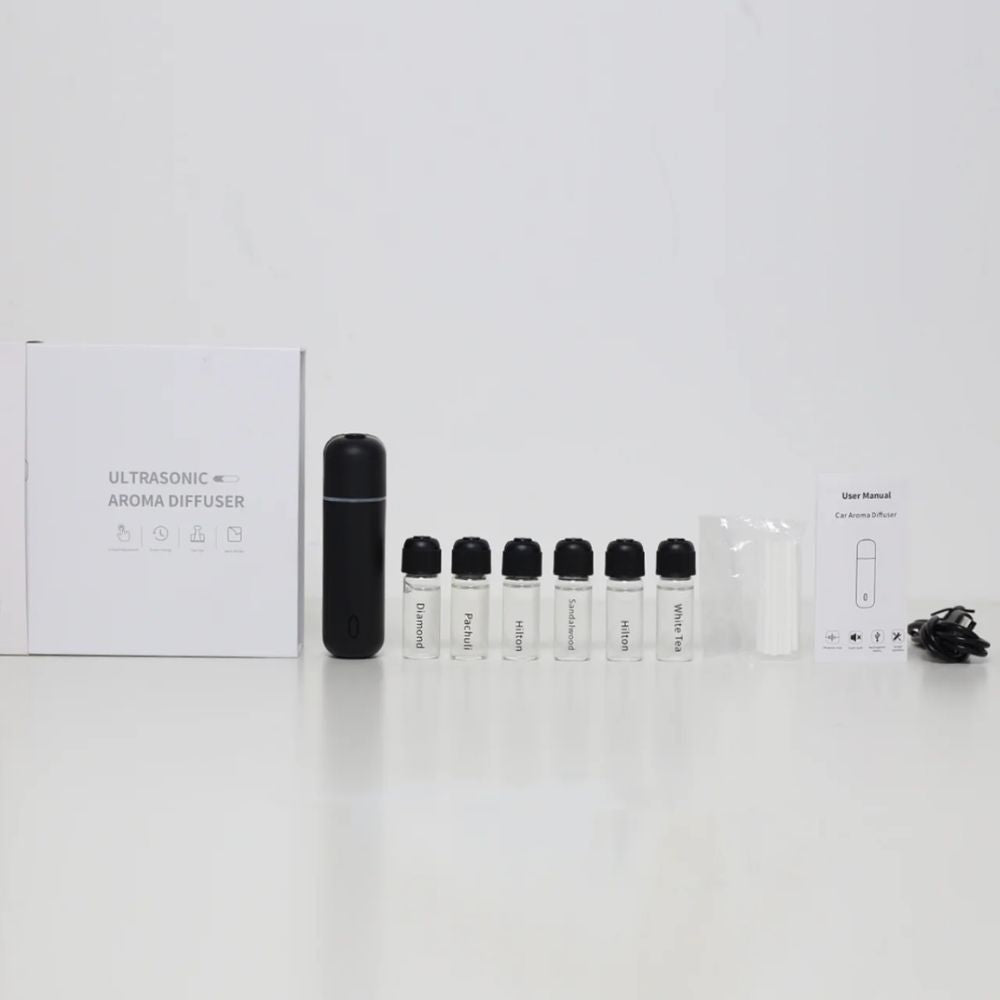 Fraganza Mini Difusor Para Auto Negro