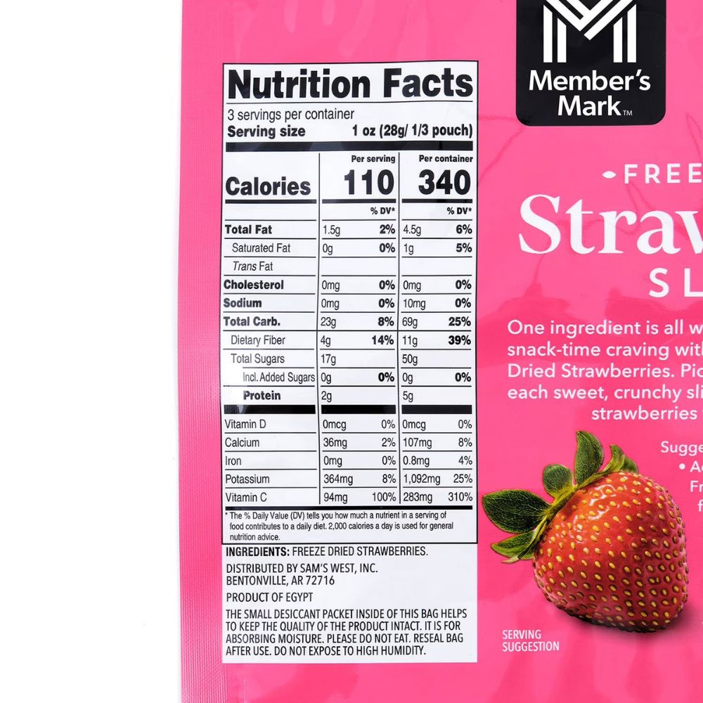 Member's Mark Strawberry Slices Freeze Dried 84g