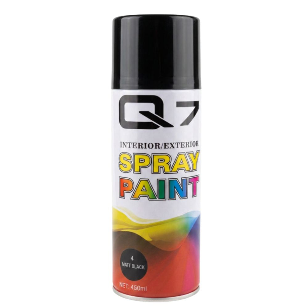 Q7 Pintura en Aerosol Spray Paint 4 Negro Mate 450ml