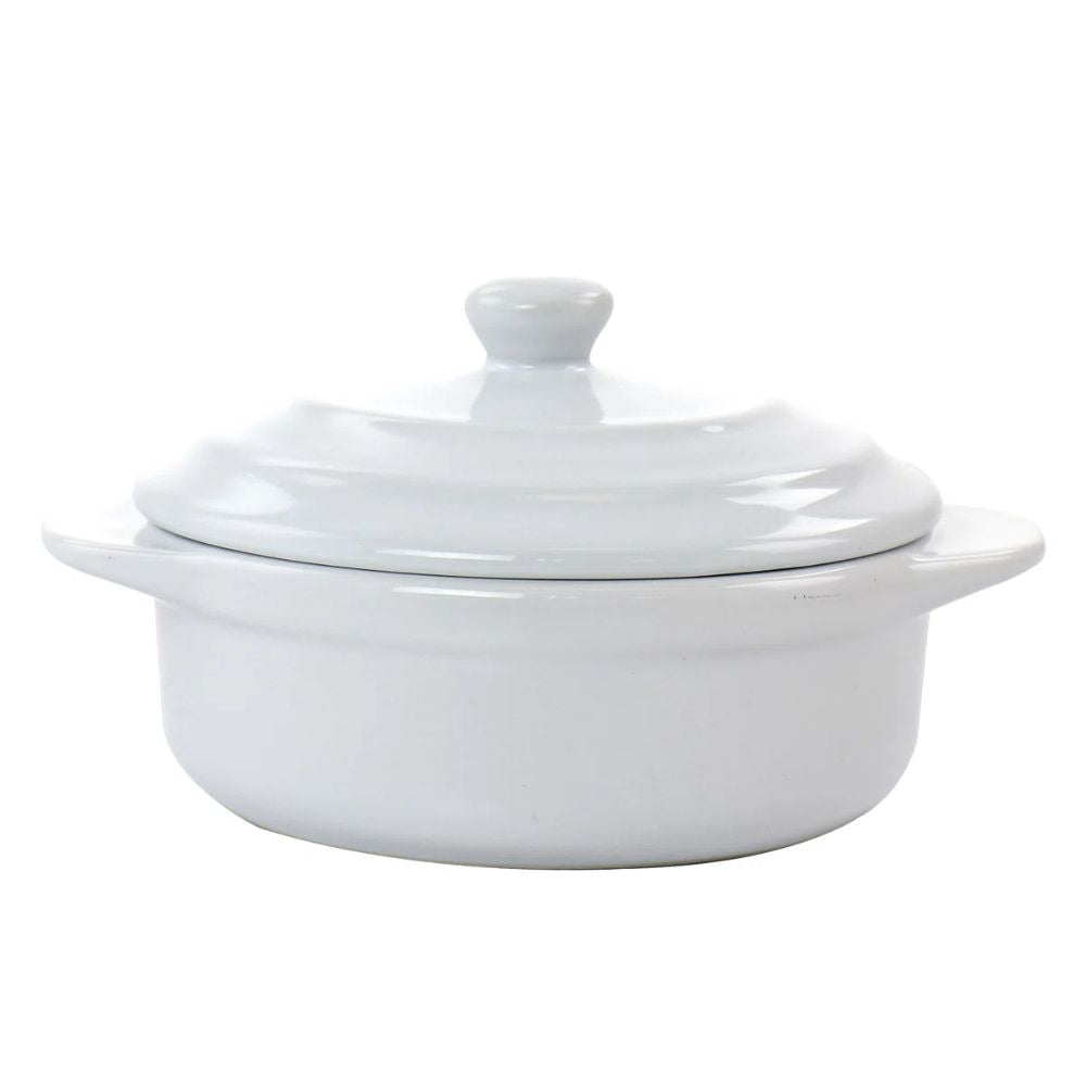 Martha Stewart Stoneware Caserola With Lid Color Blanco 12.7 cm